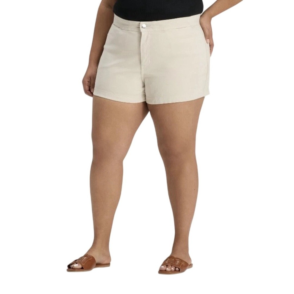 Ava & Viv Women's Beige Ivory High Rise Stretch Smart Shorts Size 24